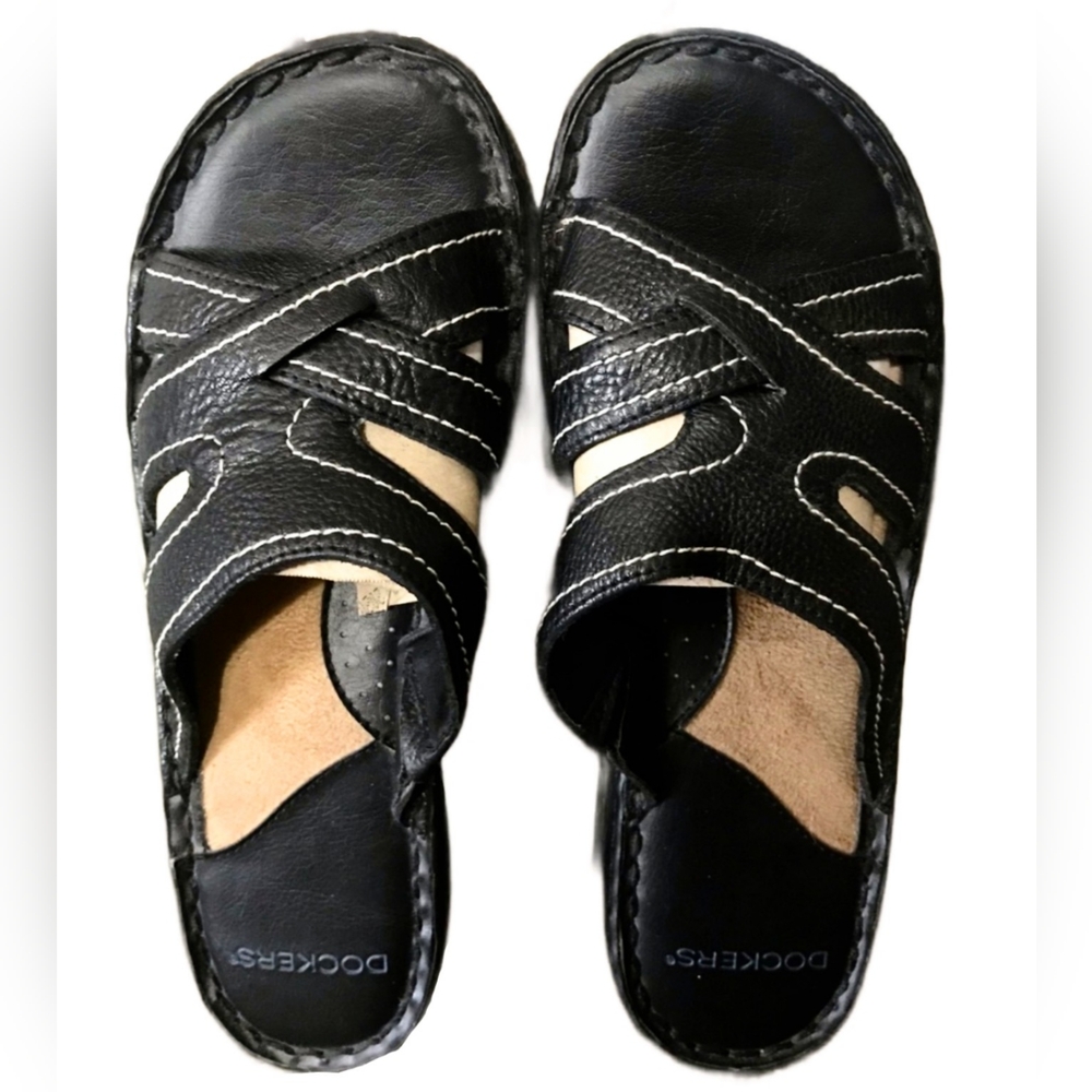 Docker’s Black Leather Sandals | 7